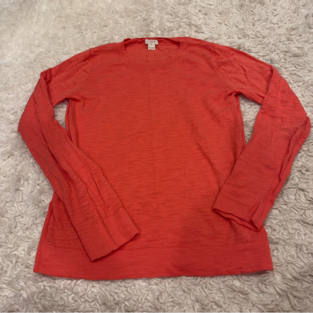 J. Crew Coral Long Sleeve Top